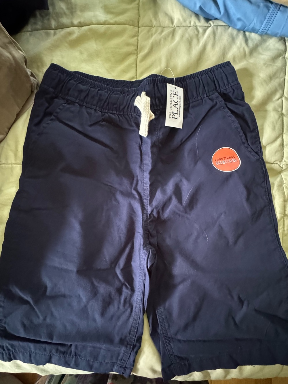 Place Navy Boys' Elastic-Waist Shorts with Drawstring